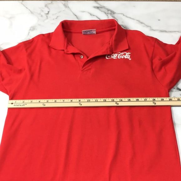 Vintage Official Hanes Red Coca Cola‎ Polo Shirt - Picture 7 of 11
